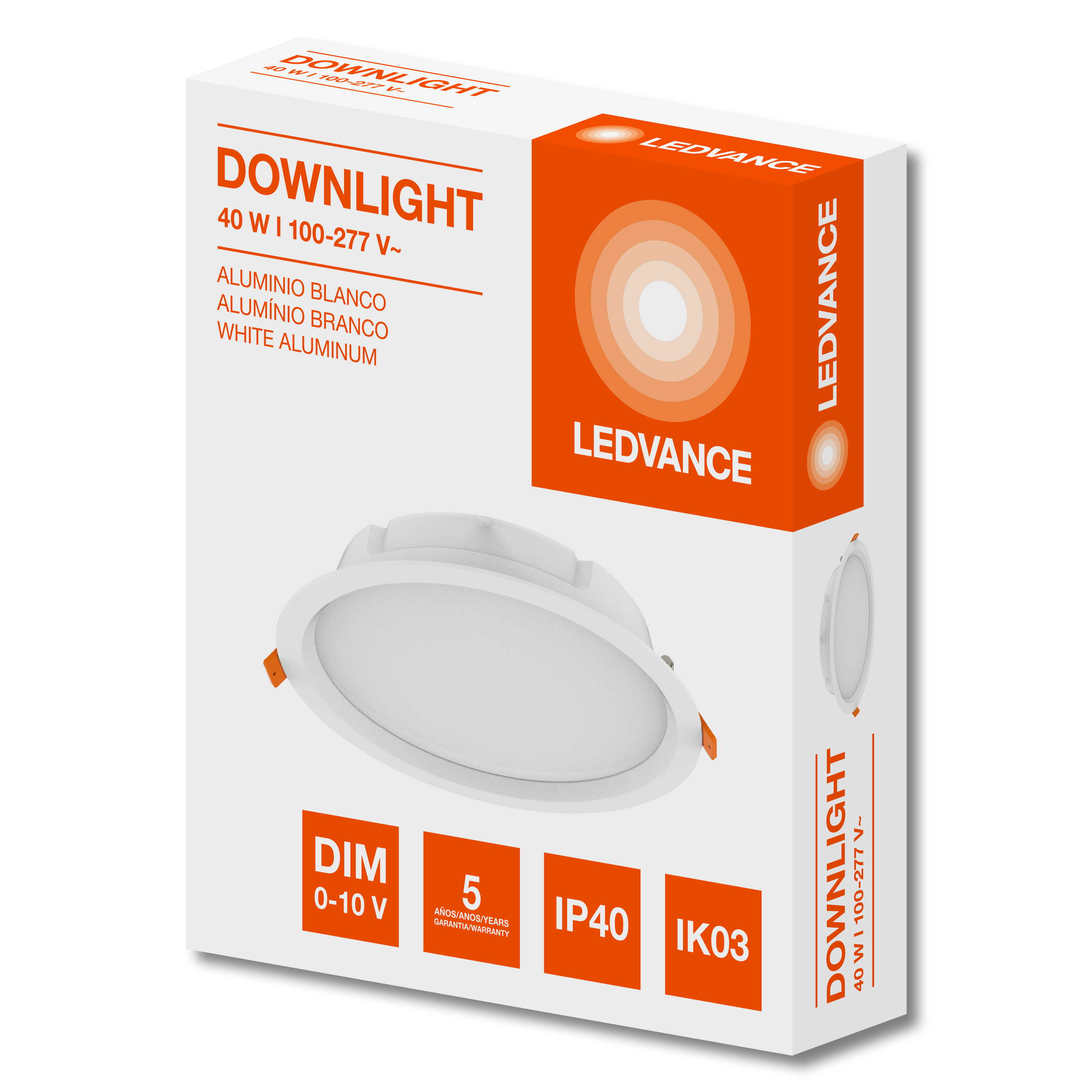 LUMINARIA LED DOWNLIGHT CIRCUL 40W 100-277V 6500K IP40 EMPOT 4100LM DIM - LEDVANCE